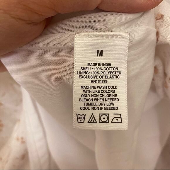 Aeropostale White Floral Strapless smocked Convertible Dress skirt midi beachy M - Picture 7 of 11